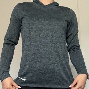 Dark Grey Nike little weight hooded long sleeve top